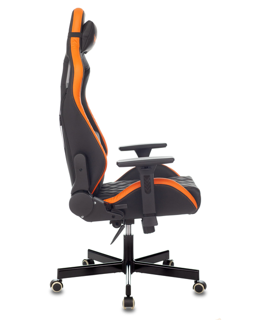 Кресло игровое Knight OUTRIDER черный/оранжевый ромбик эко.кожа с подголов. крестовина металл
