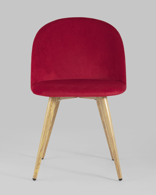 Обеденная группа стол Стокгольм 160-220*90, 6 cтульев Лион велюр красный