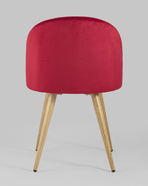 Обеденная группа стол Стокгольм 160-220*90, 6 cтульев Лион велюр красный