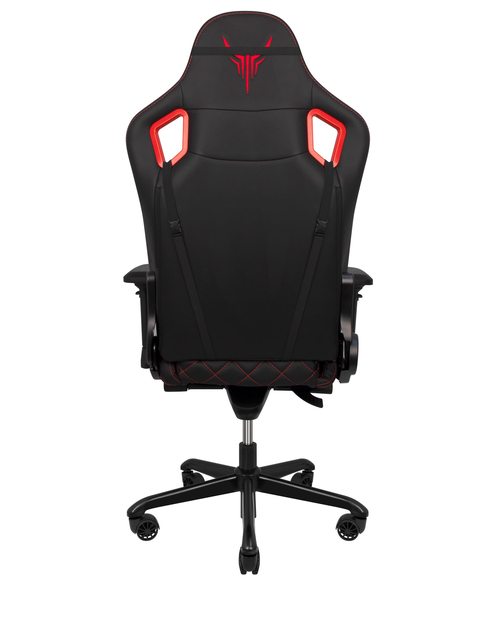 Кресло игровое Knight TITAN черный/красный ромбик эко.кожа с подголов. крестовина металл