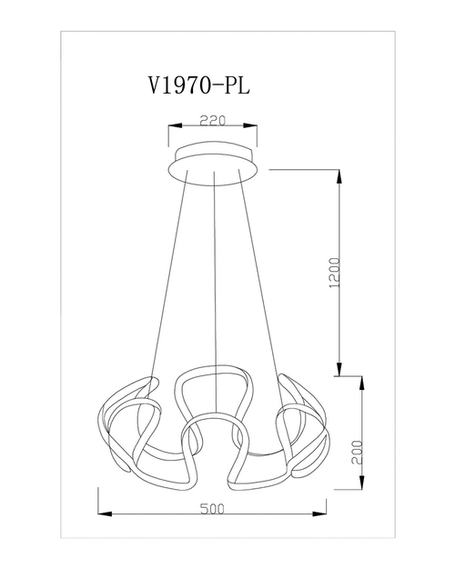 Светодиодная подвесная люстра Moderli V1970-PL Blastic LED*72W