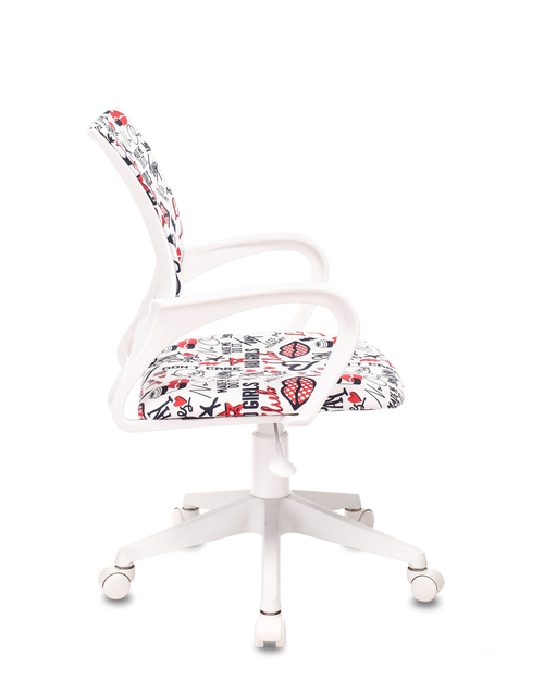 Кресло детское Бюрократ KD-W4 мультиколор красные губы крестовина пластик белый