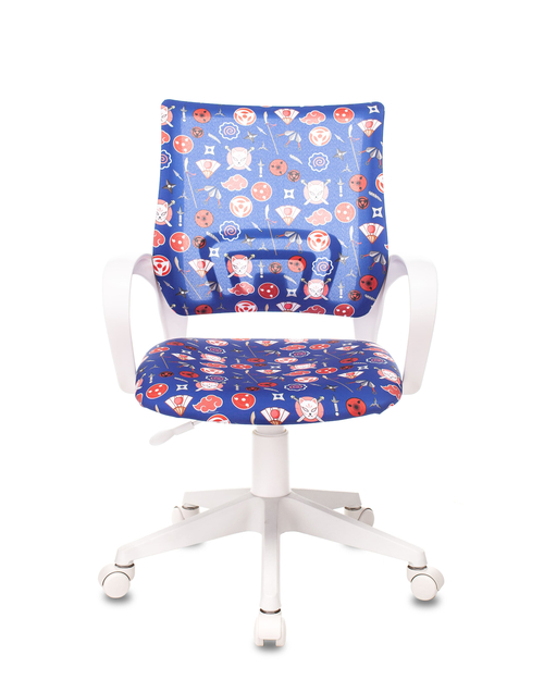 Кресло детское Бюрократ KD-W4 синий наруто крестовина пластик белый