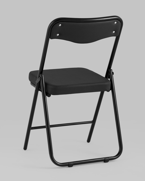 Складной стул Джонни экокожа черный каркас черный матовый