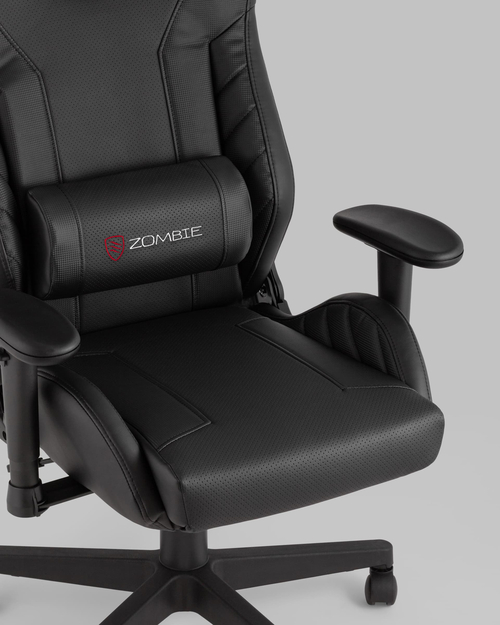 Кресло игровое Zombie Thunder 3X черный эко.кожа с подголов. крестовина пластик