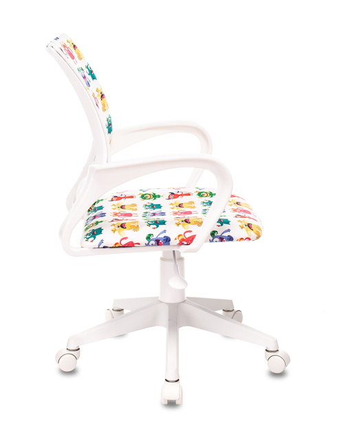 Кресло детское Бюрократ BUROKIDS 1 W белый с принтом монстры крестовина пластик белый