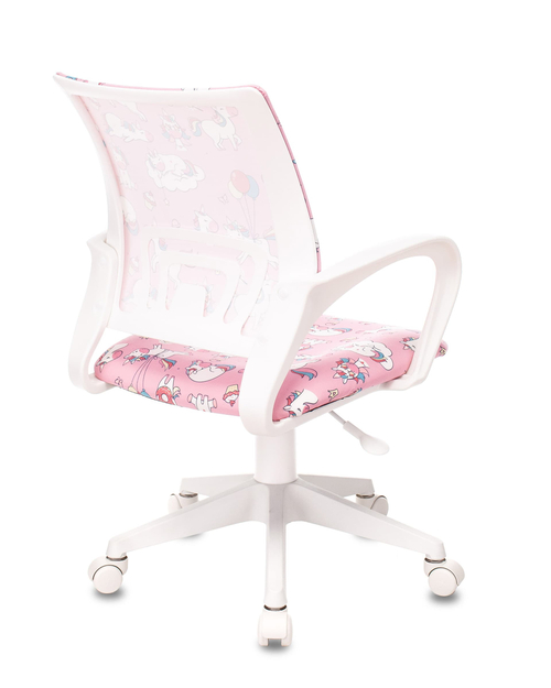 Кресло детское Бюрократ BUROKIDS 1 W розовый с принтом единороги крестовина пластик белый