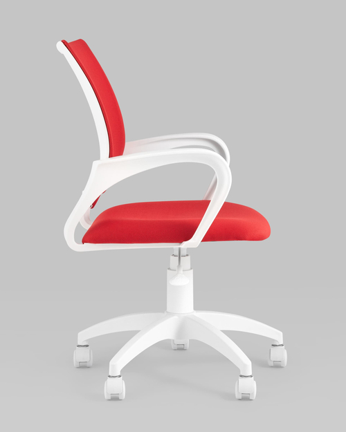 Кресло офисное TopChairs ST-BASIC-W красная ткань крестовина белый пластик