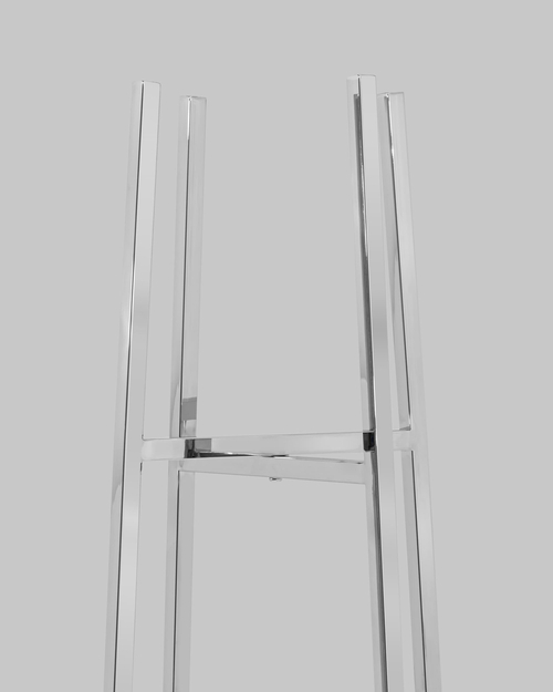Стеллаж Ланс прозрачное стекло сталь серебро