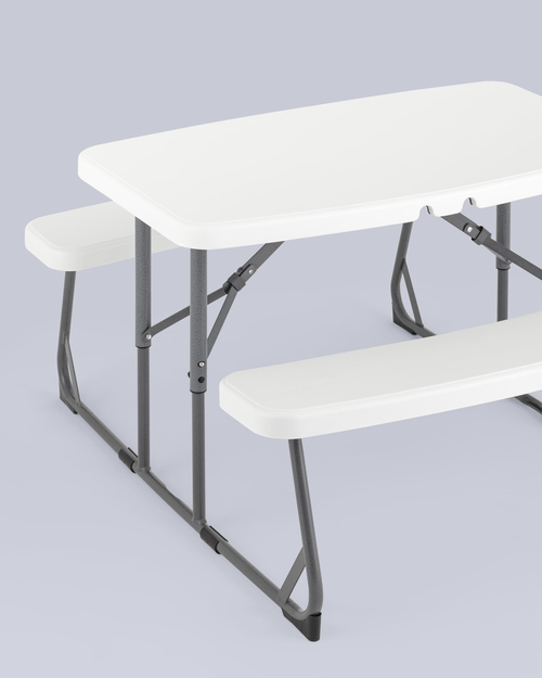 Комплект стола и двух скамеек Кейт детский раскладной белый