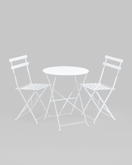 Комплект стола и двух стульев Бистро белый