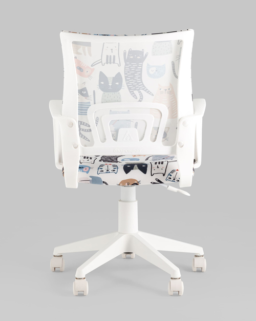 Кресло детское Бюрократ BUROKIDS 1 W мультиколор коты крестовина пластик белый