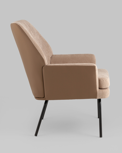 Кресло Харви светло-коричневый с коричневой экокожей