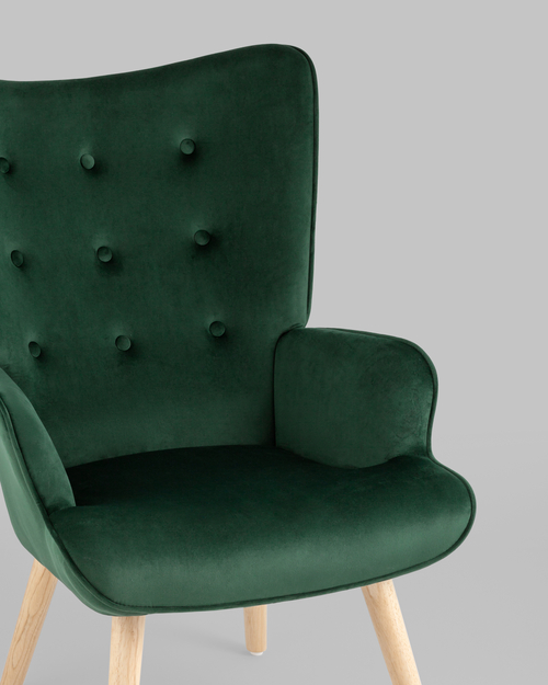 Кресло Хью велюр темно-зеленый