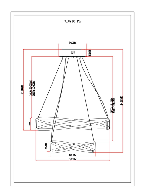 Люстра подвесная светодиодная Moderli V10718-PL Asti