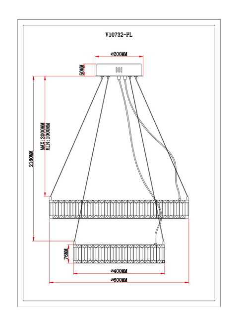 Люстра подвесная светодиодная Moderli V10732-PL Asti
