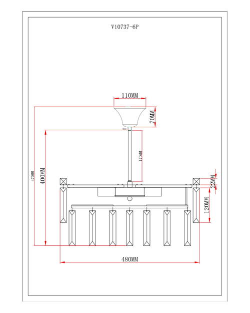 Люстра подвесная Moderli V10737-6P Crystal