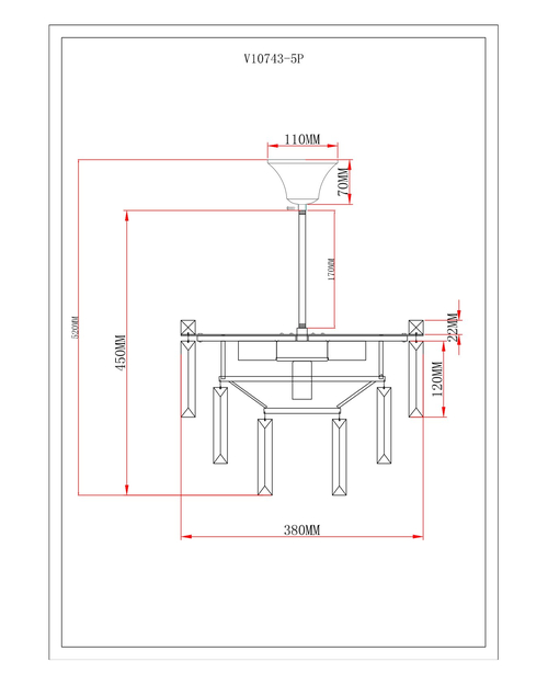 Люстра подвесная Moderli V10743-5P Crystal