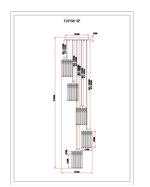 Светильник подвесной Moderli V10756-5P Levi