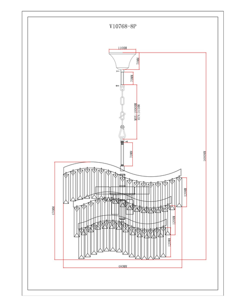 Люстра подвесная Moderli V10768-8P Wave