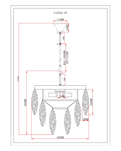 Светильник подвесной Moderli V10782-4P Souls