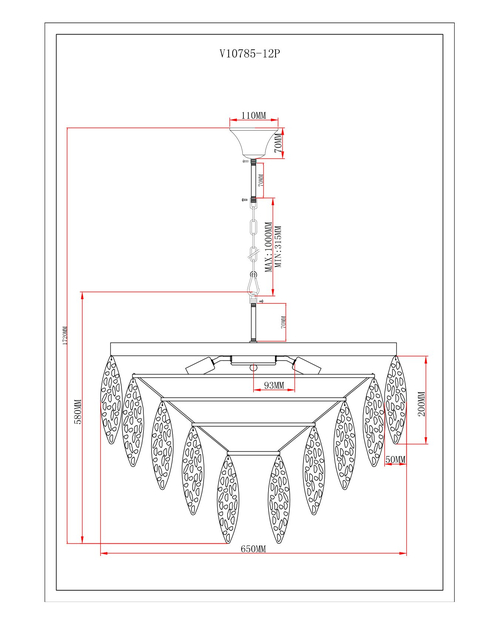 Люстра подвесная Moderli V10785-12P Souls
