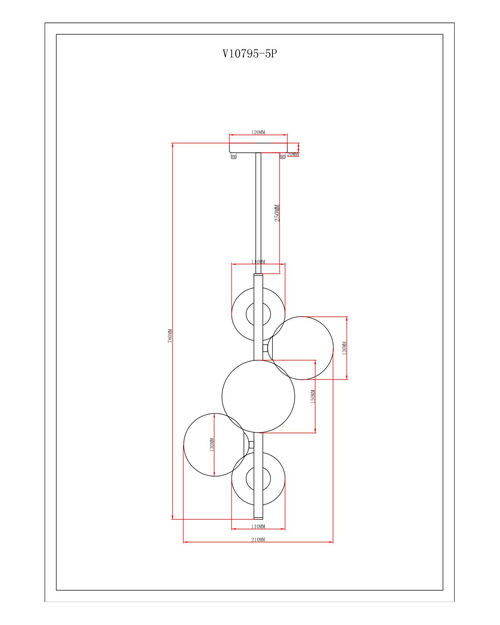 Светильник подвесной Moderli V10795-5P Renny