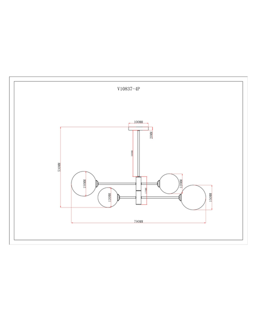 Светильник подвесной Moderli V10837-4P Molecule