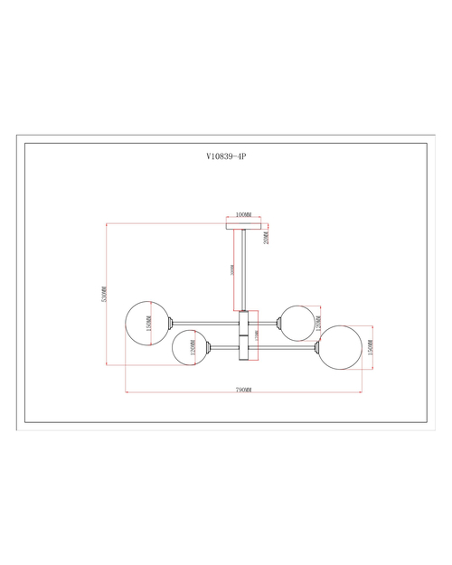 Светильник подвесной Moderli V10839-4P Molecule
