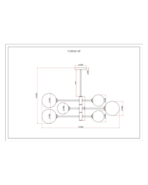 Светильник подвесной Moderli V10840-6P Molecule