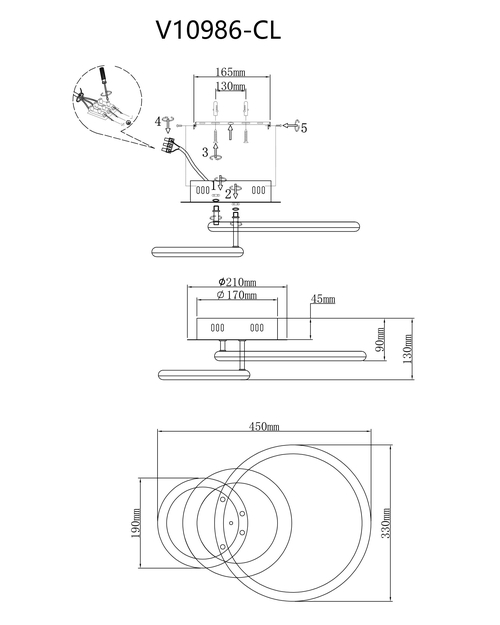 Светильник потолочный светодиодный Moderli V10986-CL Lighty