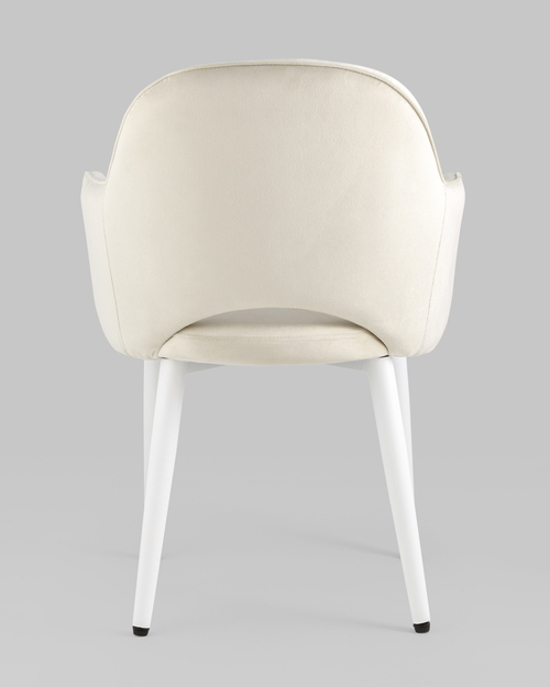 Стул Венера велюр кремовый ножки белые 2 шт