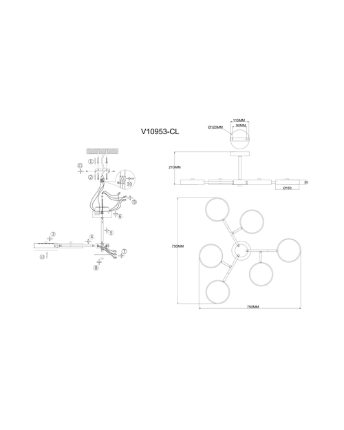 Светильник потолочный светодиодный Moderli V10953-CL Scandi