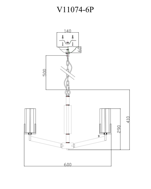 Люстра подвесная Moderli V11074-6P Brass