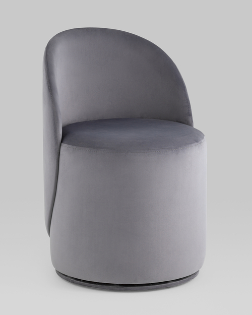 Пуф Loreen со спинкой вращающийся велюр серый