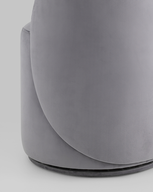 Пуф Loreen со спинкой вращающийся велюр серый