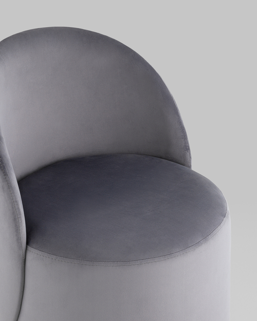 Пуф Loreen со спинкой вращающийся велюр серый