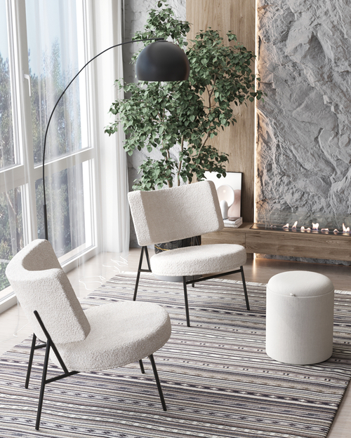 Мини-кресло District Lounge букле белый
