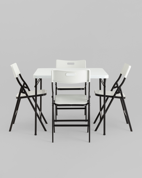 Комплект раскладного стола и стульев Кейт белый