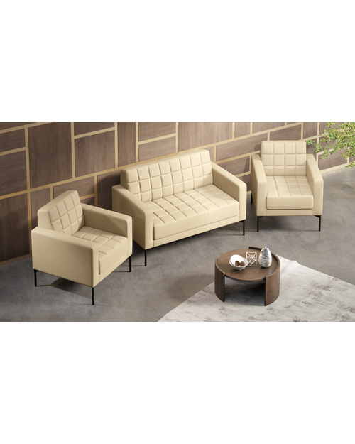 Диван с подлокотниками двухместный Shoko экокожа бежевая