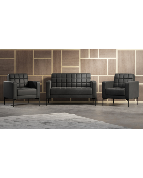 Диван с подлокотниками двухместный Shoko экокожа черная