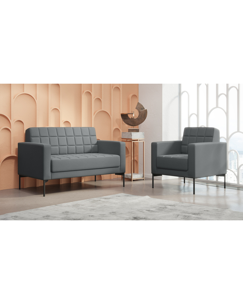 Диван с подлокотниками двухместный Shoko экокожа серая