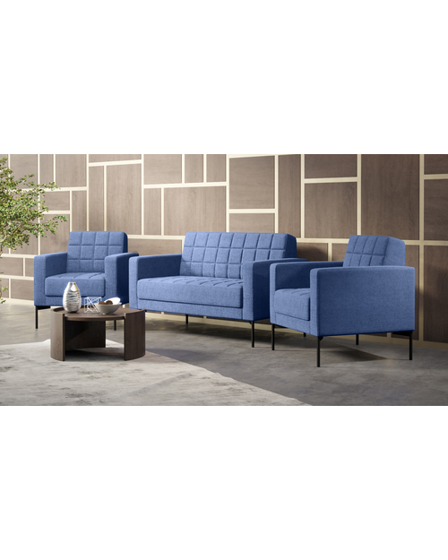 Диван с подлокотниками двухместный Shoko рогожка синяя