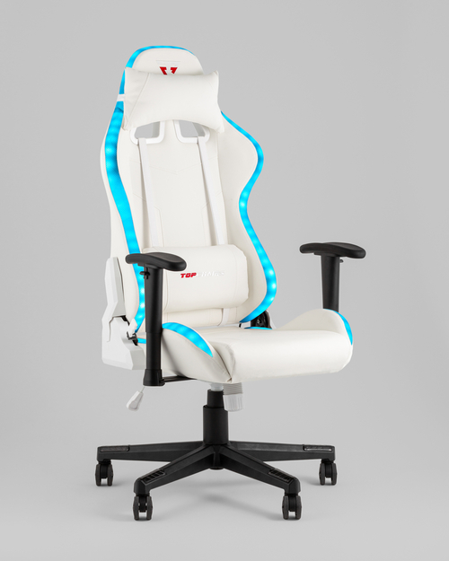 Кресло спортивное с подсветкой TopChairs GMM-080 белый на черной базе