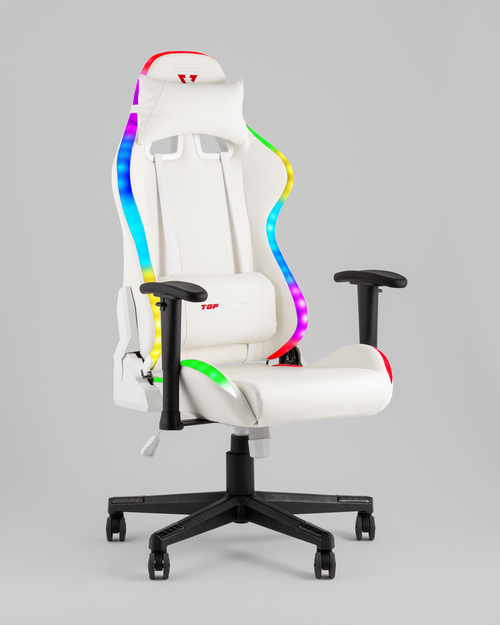Кресло спортивное с подсветкой TopChairs GMM-080 белый на черной базе