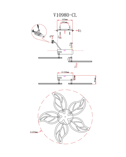 Светильник потолочный светодиодный Moderli V10980-CL Amy