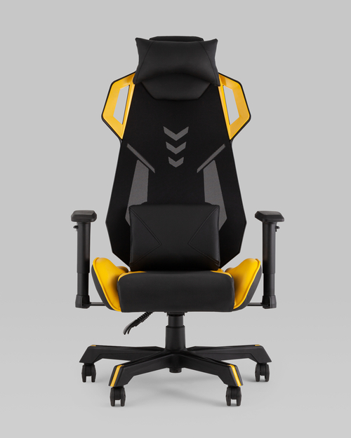 Кресло спортивное TopChairs Рэтчэт желтый с высокой спинкой