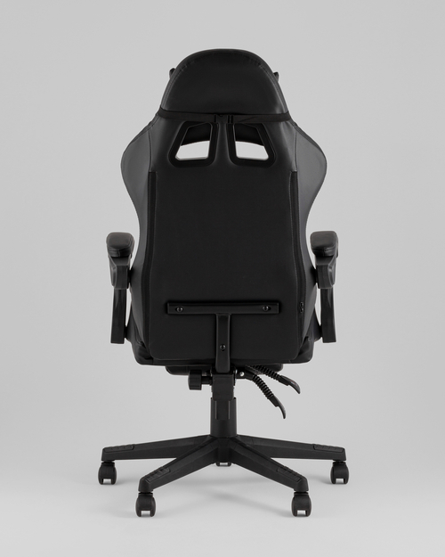 Кресло спортивное TopChairs Prophet с оттоманкой черный