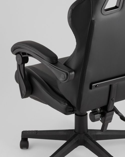 Кресло спортивное TopChairs Prophet с оттоманкой черный