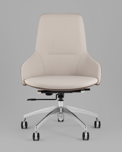 Кресло офисное TopChairs Soulo светло-серый, коричневый